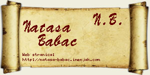 Nataša Babac vizit kartica